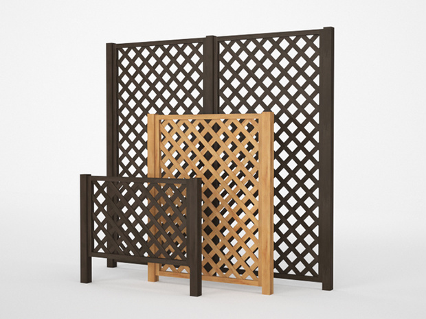 3D モデルデータ  lattice fence01