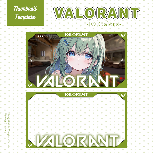 【VALORANT配信】サムネイル素材|Vtuber配信画面|10色入|PNG|