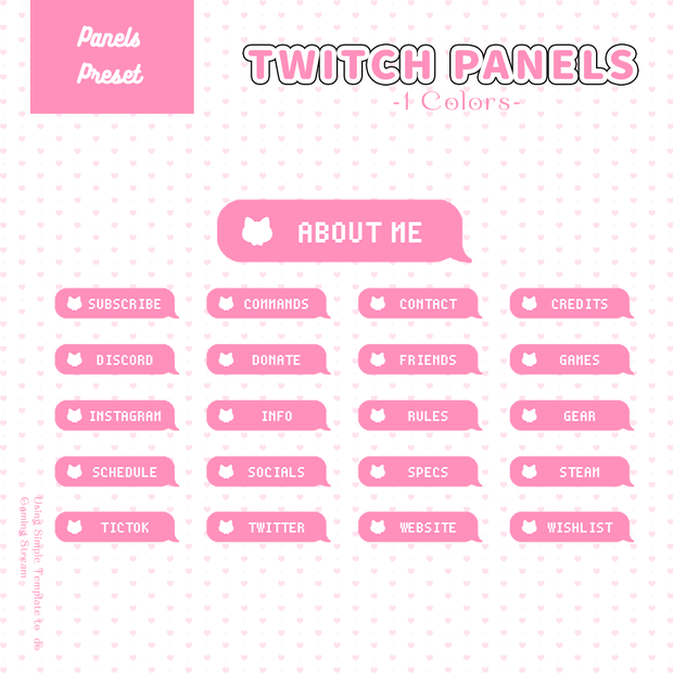 【Twitch Panels】サムネイル素材|Vtuber配信画面|1色入|PNG|