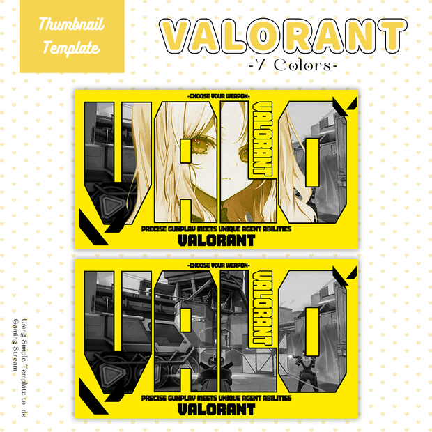 【VALORANT配信】サムネイル素材|Vtuber配信画面|10色入|PNG|