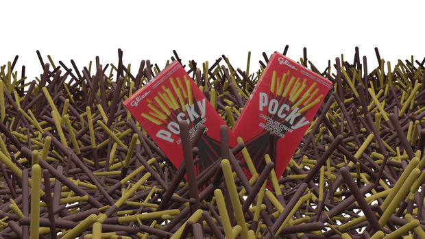 3d model of pocky Biscuit stick Chocolate/ ポッキー ビスケットスティック チョコレート made in the blender
