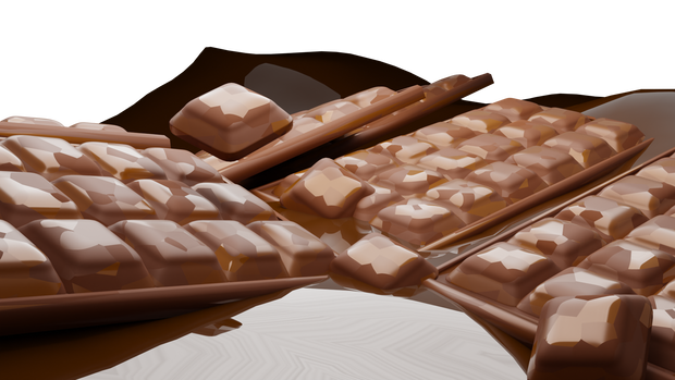 3d Model Of Chocolate In Choco Lake チョコレートバー In Blender