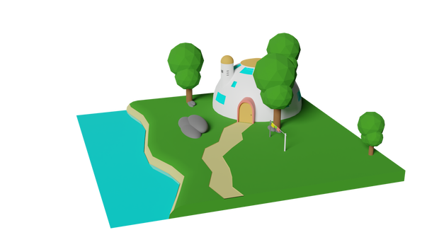 Lowpoly Son Gokus House From Dragon ball / 孫悟空の家 ドラゴンボール