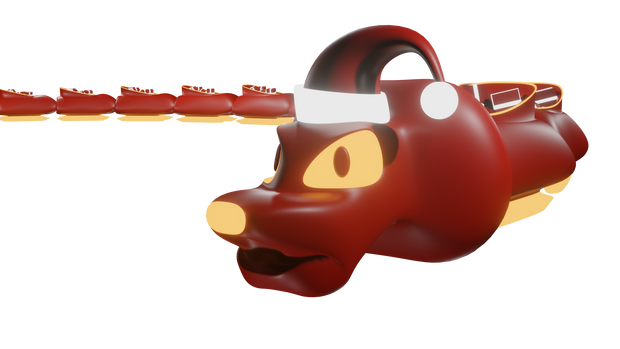 Christmas Dragon who bring presents in sledge