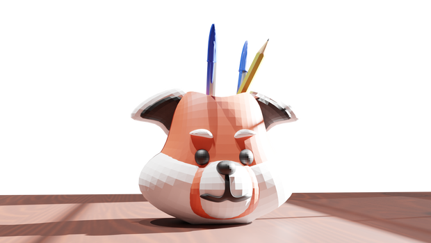 レッサーパンダ花瓶・ペン立て - Red Panda vase / Pen stand 