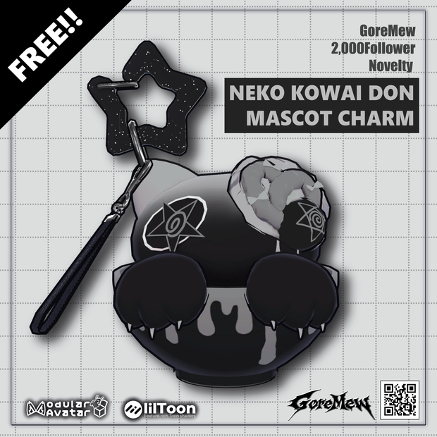 GoreMew Mascot Charm -2000Followers Novelty-