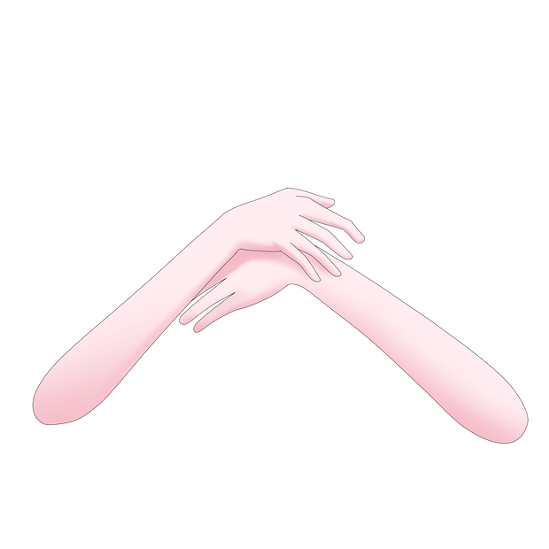 抱っこする手