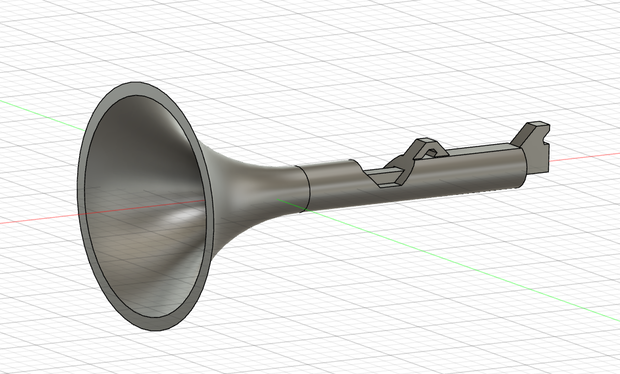 ラッパ型クラッカーのオモチャの3Dデータ(STL形式)