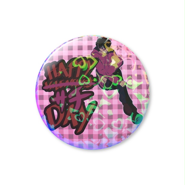 【HAPPY V̶A̶L̶E̶N̶T̶I̶N̶E̶'̶S̶ サチ DAY】ホロ缶バッジ - 悪魔ローズレイ - BOOTH