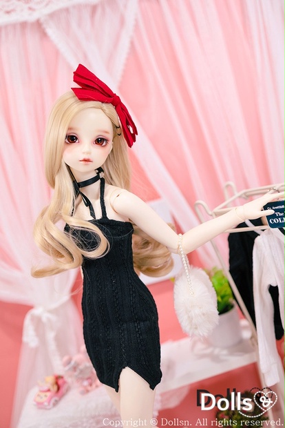 ホルターネックニットワンピースセットブラック 1/3 SD - dollsn