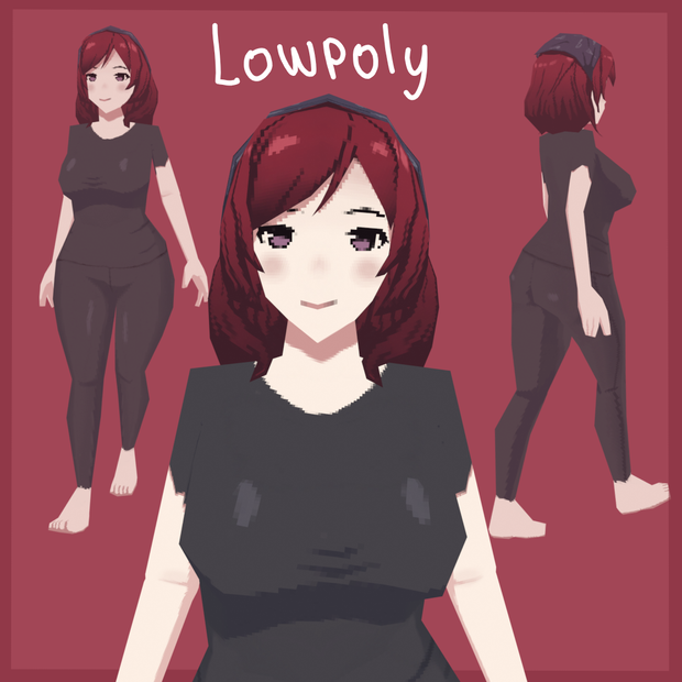 [3D Model] Low Poly Anime Housewife Character
