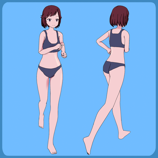 [Free] Stylized Anime Character Base Mesh // 3D Model
