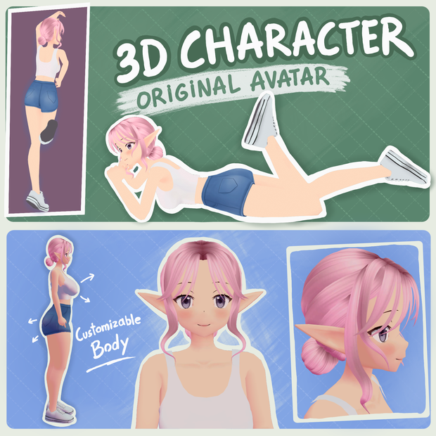 【リリース記念セール】【VRChat対応】オリジナル3Dモデル - Stylized Anime Character