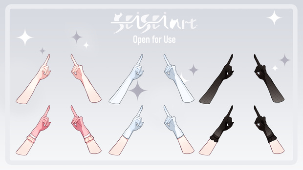 【Vtuber配信向け】手素材 ❣  Hands asset 01❣❣❣