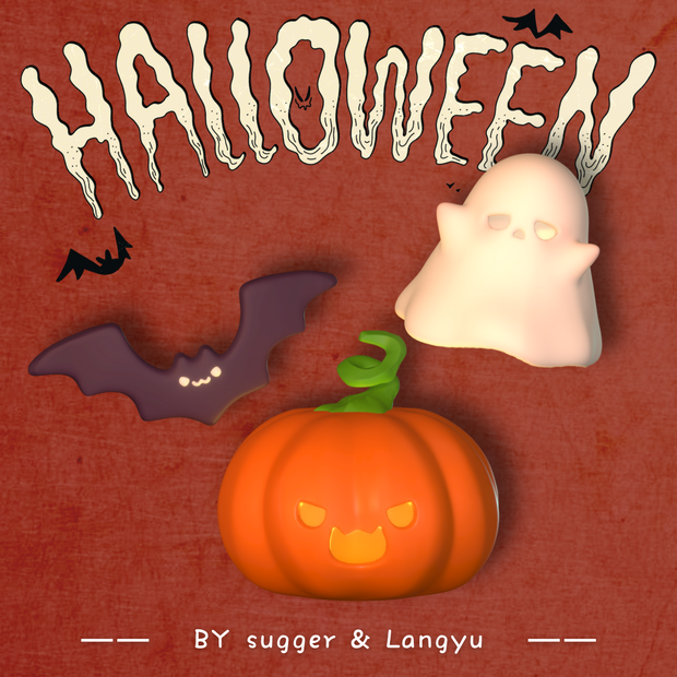「VRChat PB対応」Pumpkin&Bat&Ghost