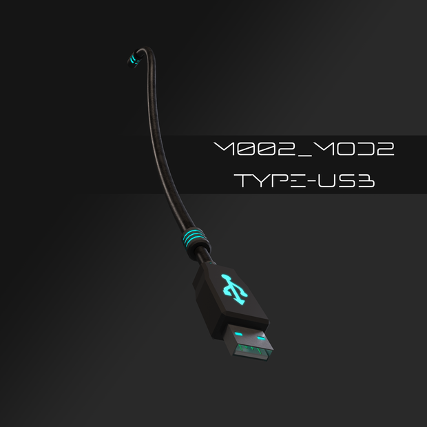 メカ尻尾:USB-Aタイプ M002_mod2 (発光色変更可)