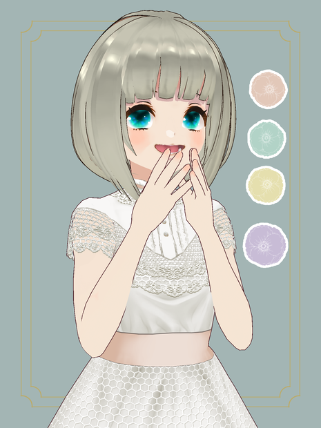 【無料版あり】クラシカルレースドレス【VRoid】【セシル変身アプリ】