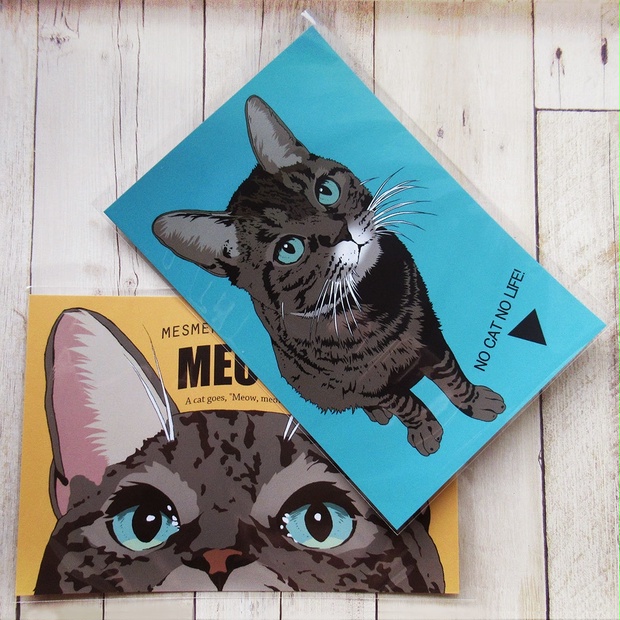 キジトラ猫のポストカード2種 - 画的饅頭堂 - BOOTH