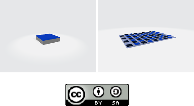 タイルを並べたっぽい板＋タイルっぽいパーツ（board with tiles & simple-tile)