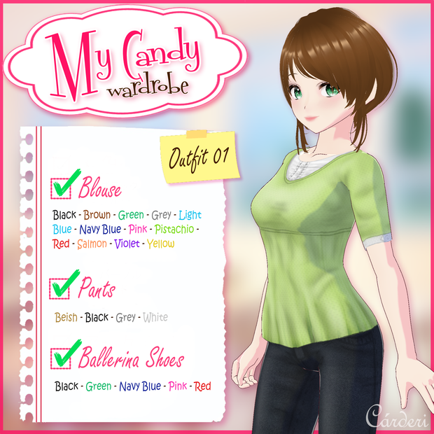 My Candy Wardrobe - Outfit 001 || Vroid & Vroid Custom Items & VRM & Textures