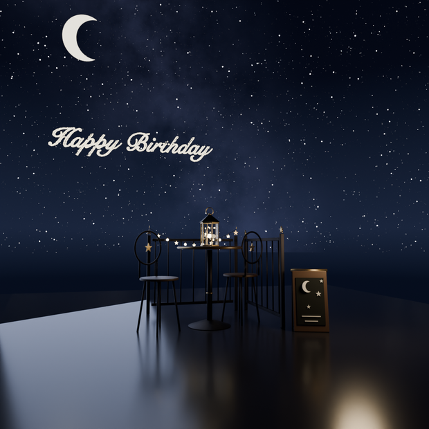 【3Dモデル】星空メッセージ "Happy Birthday"