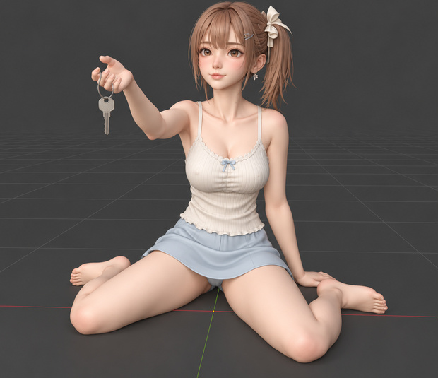 【3Dプリント用STL】アイドルキーホルダーガール｜1/6スケール