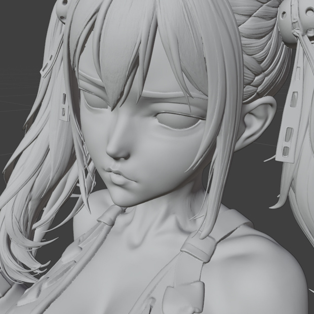 サイバーパンクガール 3Dプリント可能フィギュア