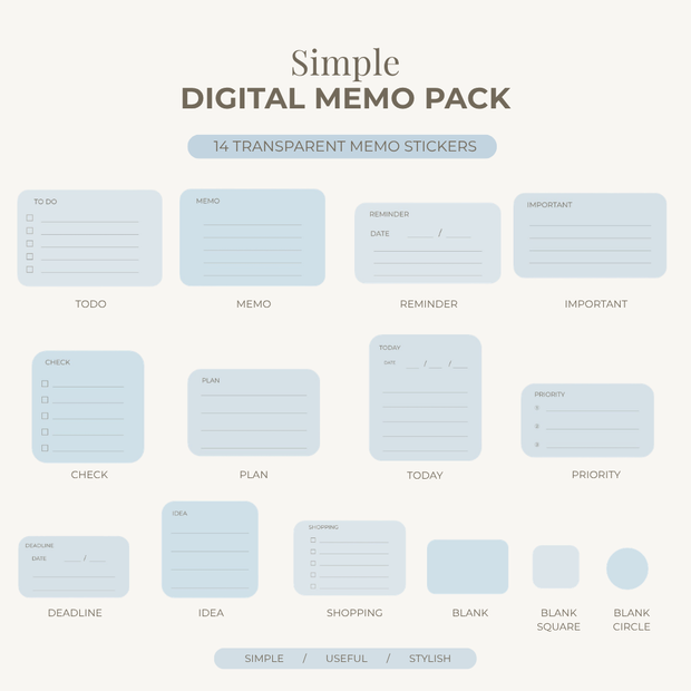 Simple Digital Memo Pack