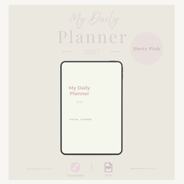 My Digital Planner 2027 Dusty Pink デジタルプランナー