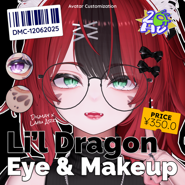 【5アバター対応】 Li'l Dragon Eye & Makeup 🐉💄 (Ichigo Added!)