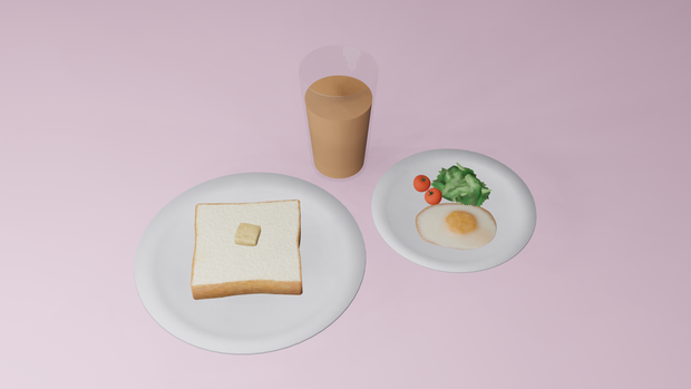 【３Dモデル】朝食セット
