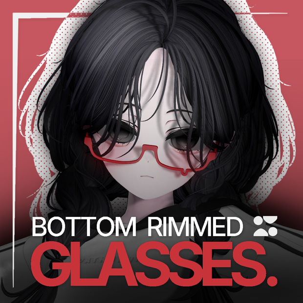 【49アバター対応】Bottom Rimmed Glasses【VRChat】