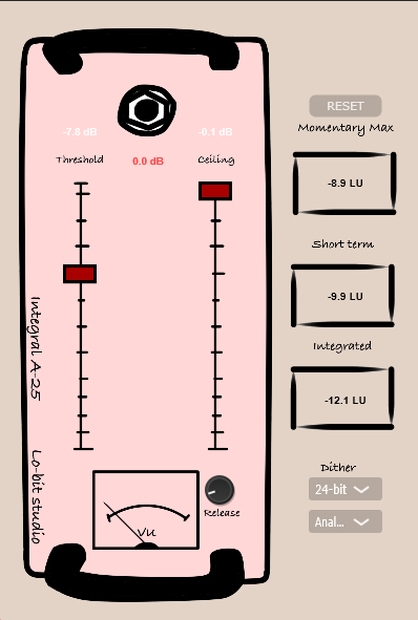 Integrated A25 / LUFS Maximizer plugin(無料配布)