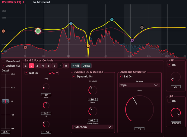 Dynord EQ 1 — 8-Band Dynamic EQ with Analog Saturation