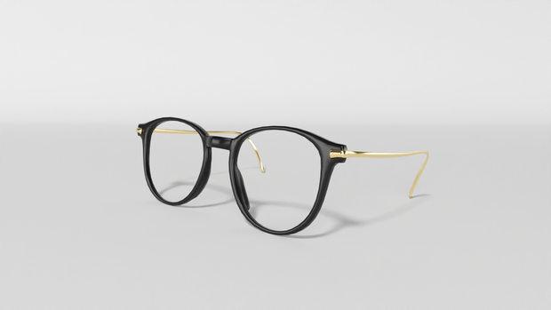 ボストン眼鏡 Black & Gold