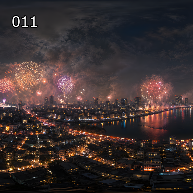 スカイボックス_011.花火大会の港湾都市[VRC想定]