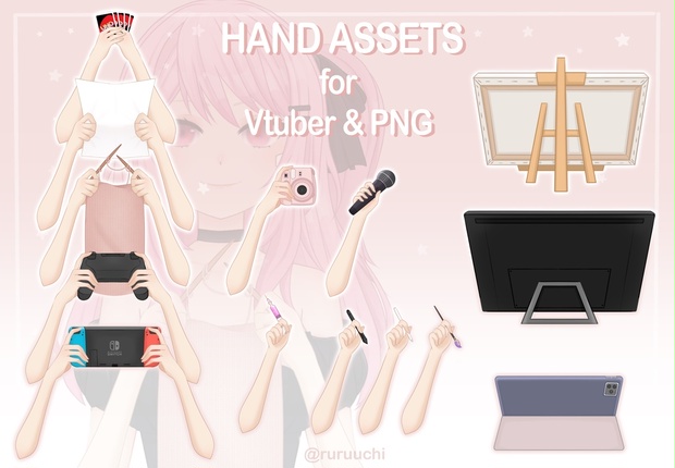 Hand Assets For Vtuber / PNGTuber Vtube Studio Twitch Youtube Prop ...