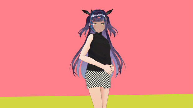 【VRoid】2000年代ギャル系モノトーン柄衣装