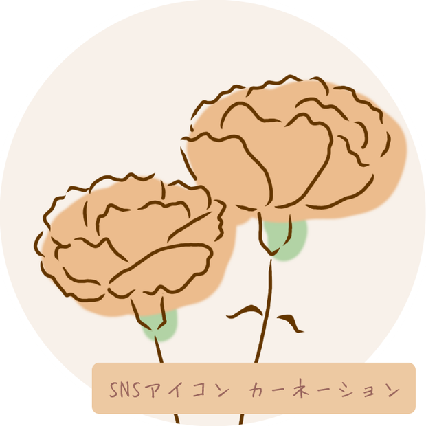 【SNSアイコン】 カーネーション （カラーバリエーション5種）