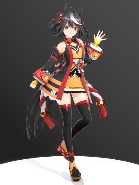 【Blenderシーンデータ】ウマ娘・キタサンブラック