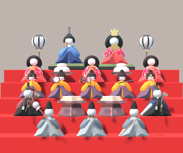 【3Dモデル】雛人形