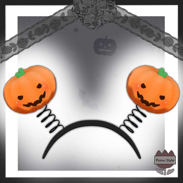 かぼちゃくんバネカチューシャ(PB対応)【VRChat】Halloween◎pumpkin