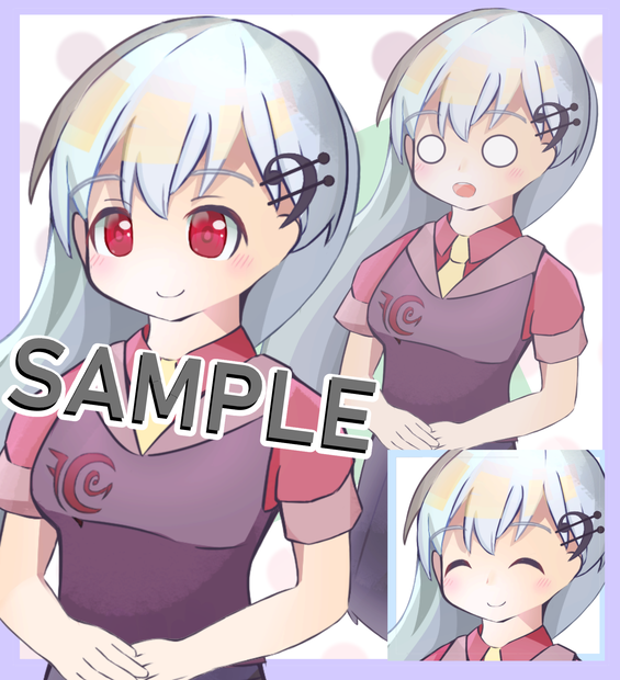 立ち絵素材_銀髪赤目少女さん【無料差分多数】
