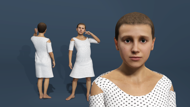 Stranger Things Eleven Season 1 Realistic Character Fully Rigged low-poly 3d model