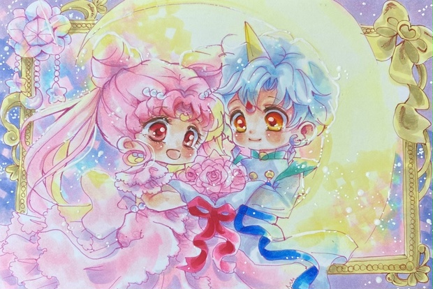セーラームーンストア　Birthday　缶バッジ＆スタンド　ウラ＆ネプ ストアオリジナル BIRTHDAY 缶バッジ＆スタンドセット スーパー
