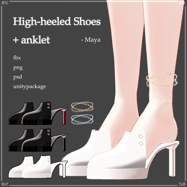 [ High-heeled Shoes + Anklet ] - Maya