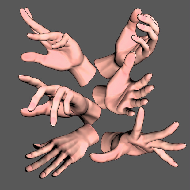 csp 3D可動式ハンドモデル