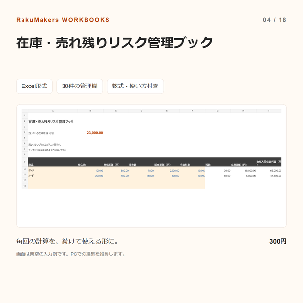 在庫・売れ残りリスク管理ブック