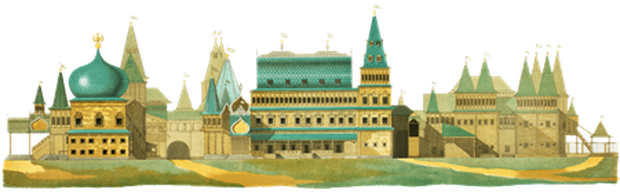 PNG画像：中世ロシア宮殿の風景アンティークイラスト