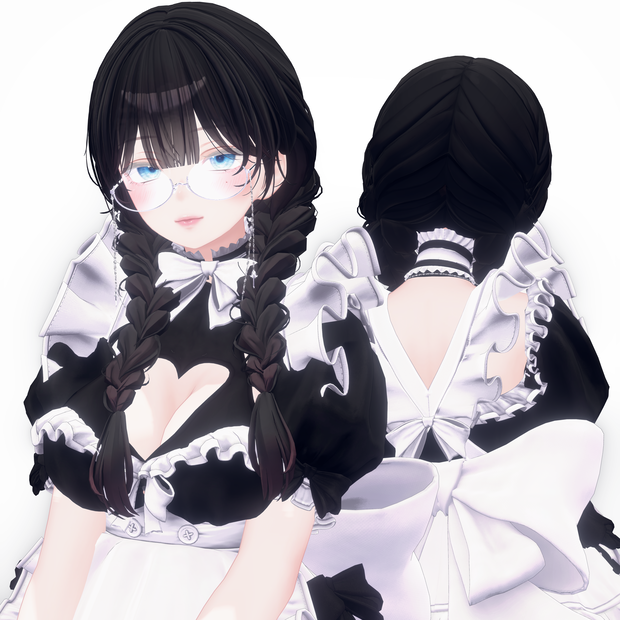 [3Dヘアモデル]Snowflake Braids Hair